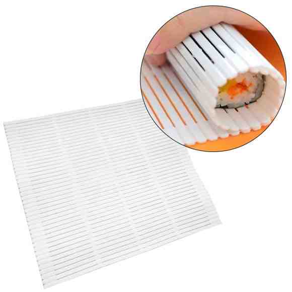 How do you cover a bamboo mat for sushi?